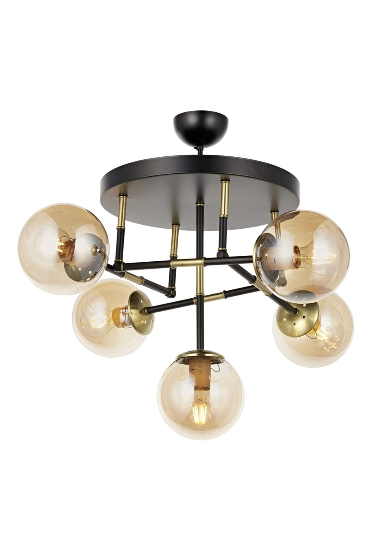 Derin Modern Avize E27 60W 40cm Metal Siyah Avonni-AV-4331-5T-BSY