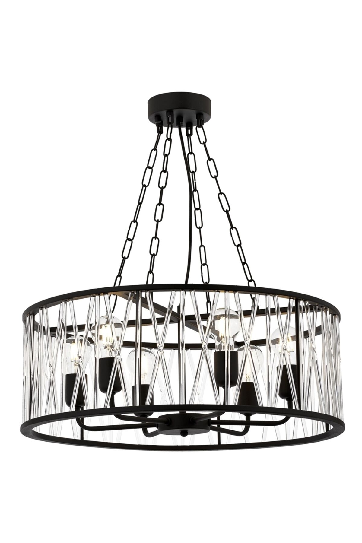 Icıcle Klasik Avize E27 72W 60cm Metal Siyah Avonni-AV-4341-BSY60