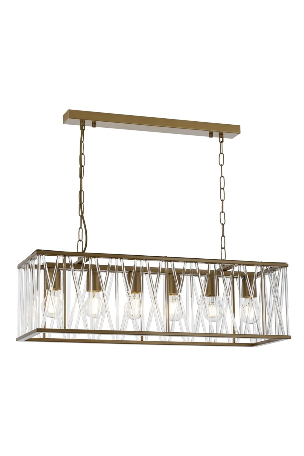 Icıcle Klasik Avize E27 72W 75x23cm Metal Eskitme Avonni-AV-4341-EY-23X75