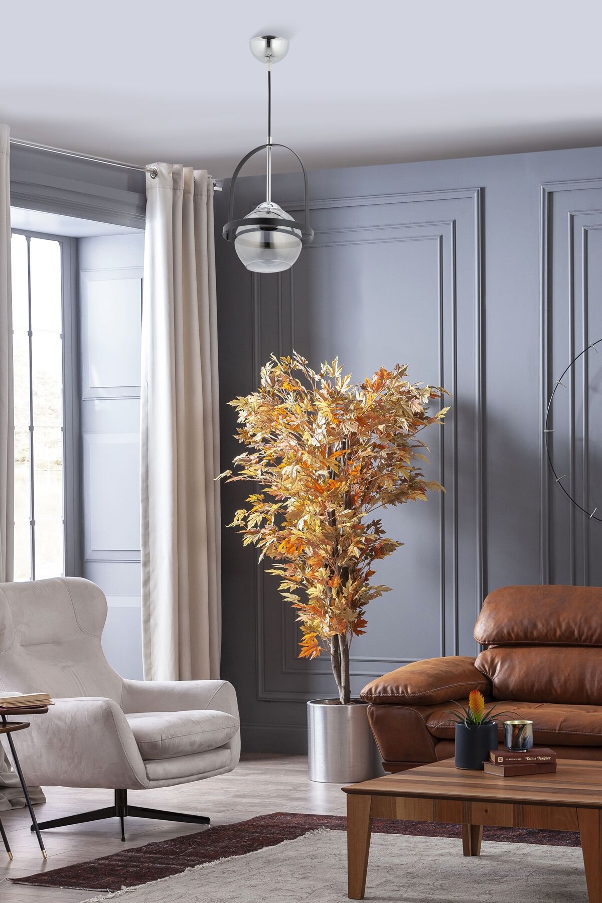 Kemer Modern Avize E27 12W 18cm Metal Krom Dorbien-FZ-7457-TK