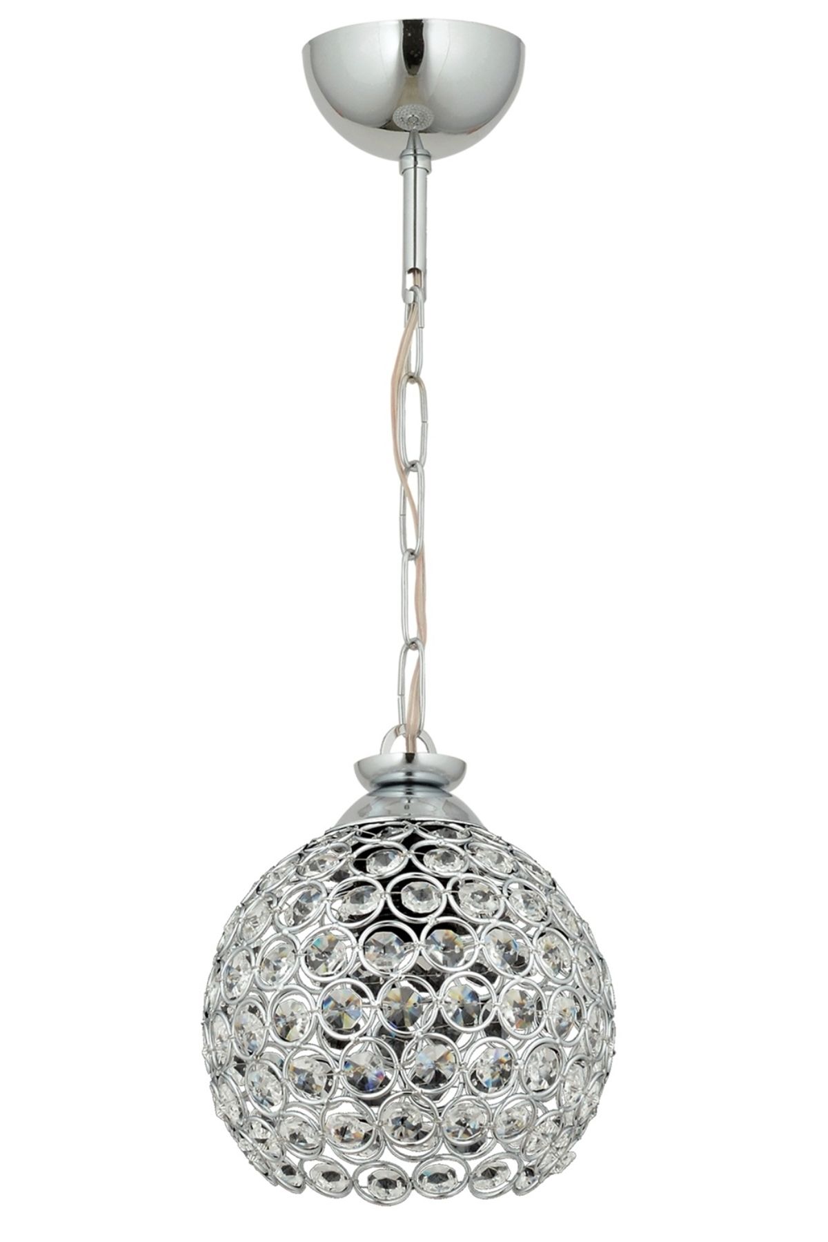 Baloncuk Klasik Avize E27 12W 12cm Metal Krom Dorbien-FZ-7557-T1-K