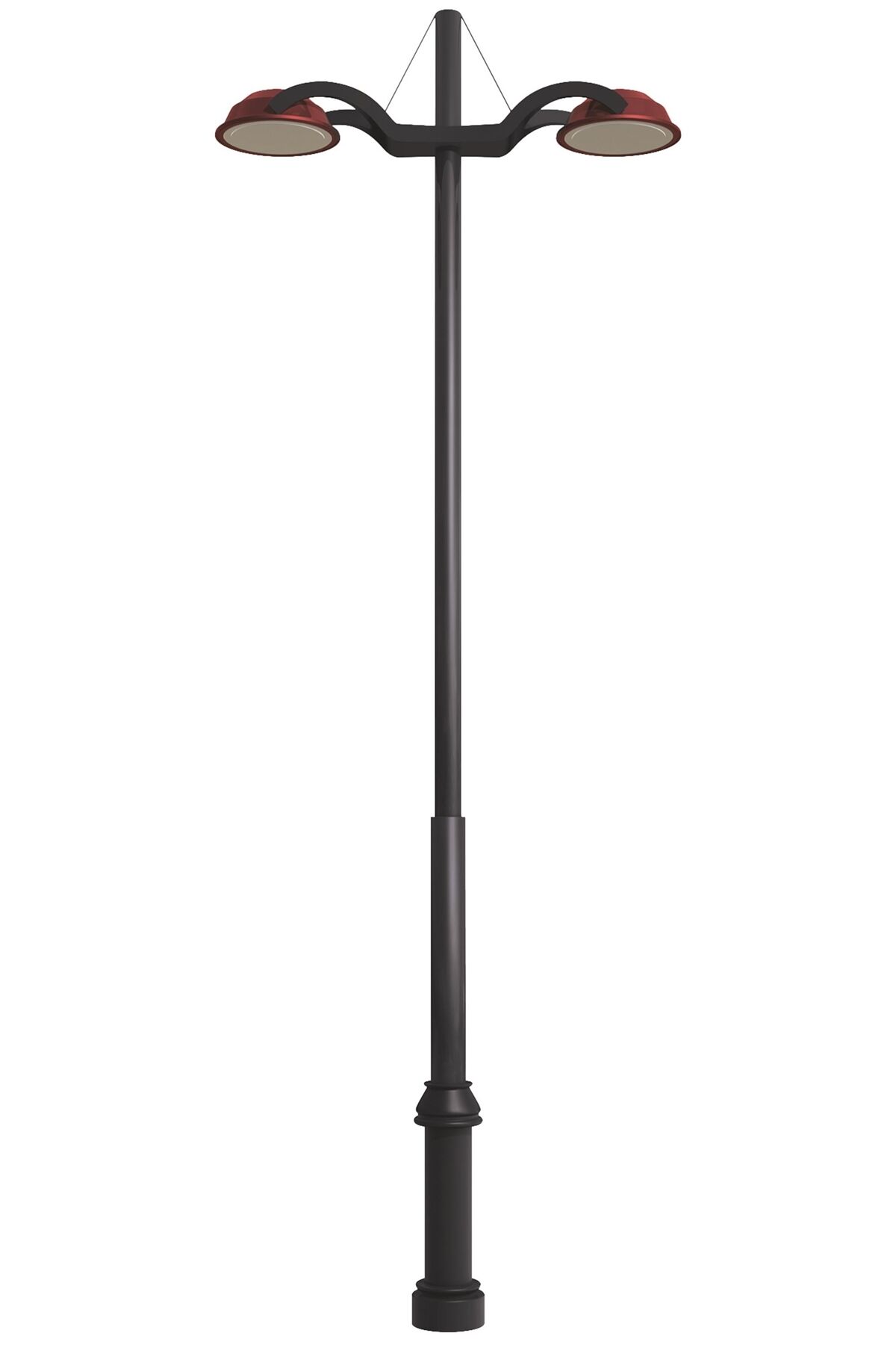 Bahçe Direkleri LED 70W 160cm Çelik Boru Kırmızı/Siyah Dorbien-BDR-68292-2BSY