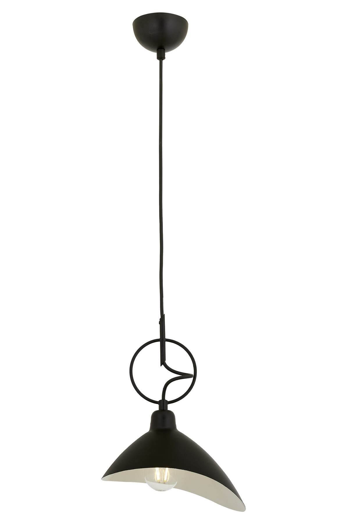 Midye Modern Avize E27 12W 24x20cm Metal Siyah Avonni-AV-9127-1BSY