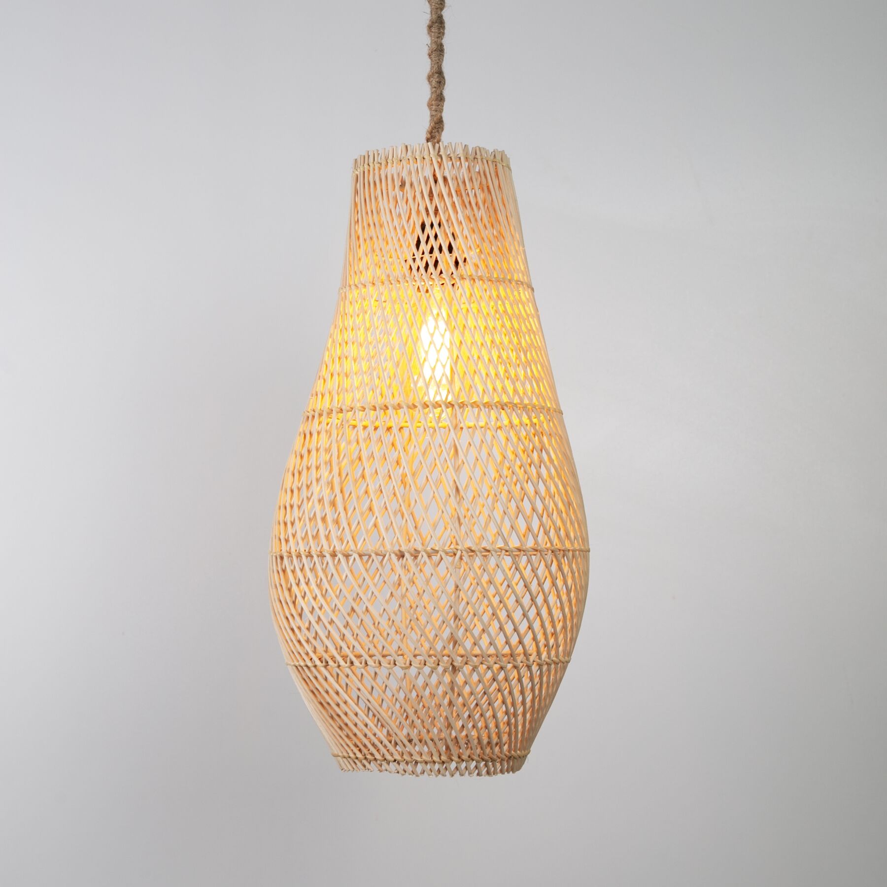 Lena Modern Avize E27 12W 25cm Rattan Doğal Dorbien-SLB-8019