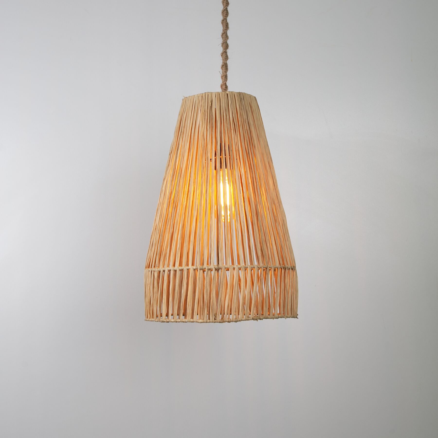 Cube Modern Avize E27 12W 22cm Rafya Doğal Dorbien-SLR-8012