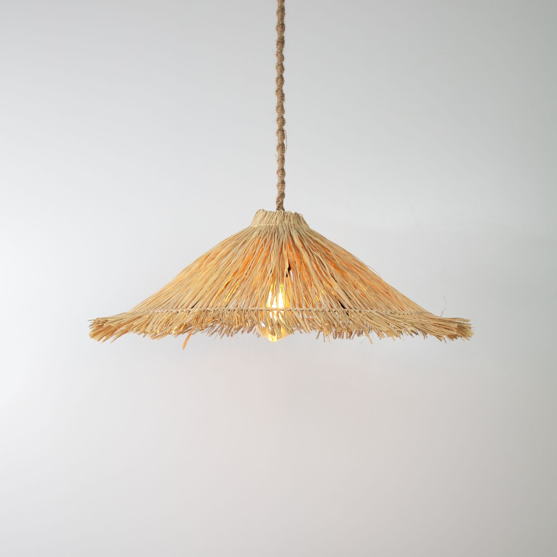 Macha Modern Avize E27 12W 50cm Rafya Doğal Dorbien-SLR-8023