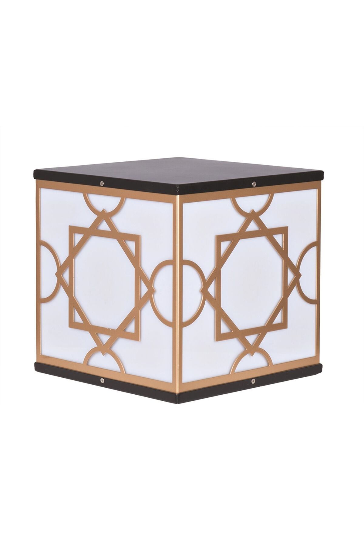 Bahçe Set Üstü Aydınlatma E27 12W 30x30cm Metal Kahverengi/Siyah Dorbien-BSU-68268-SA-M4