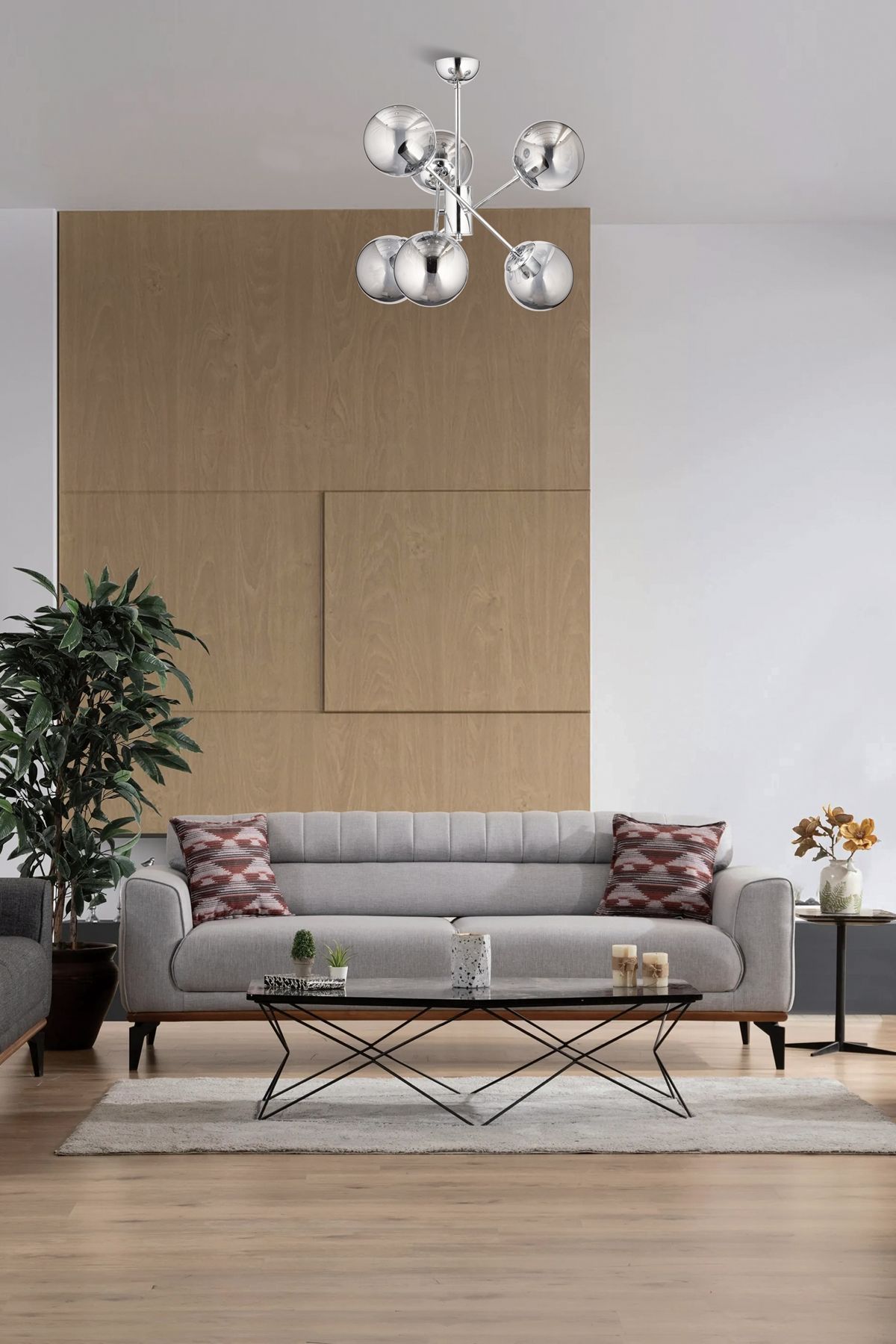 Blop Modern Avize E27 72W 45cm Metal Krom Dorbien-FZ-7403-6K