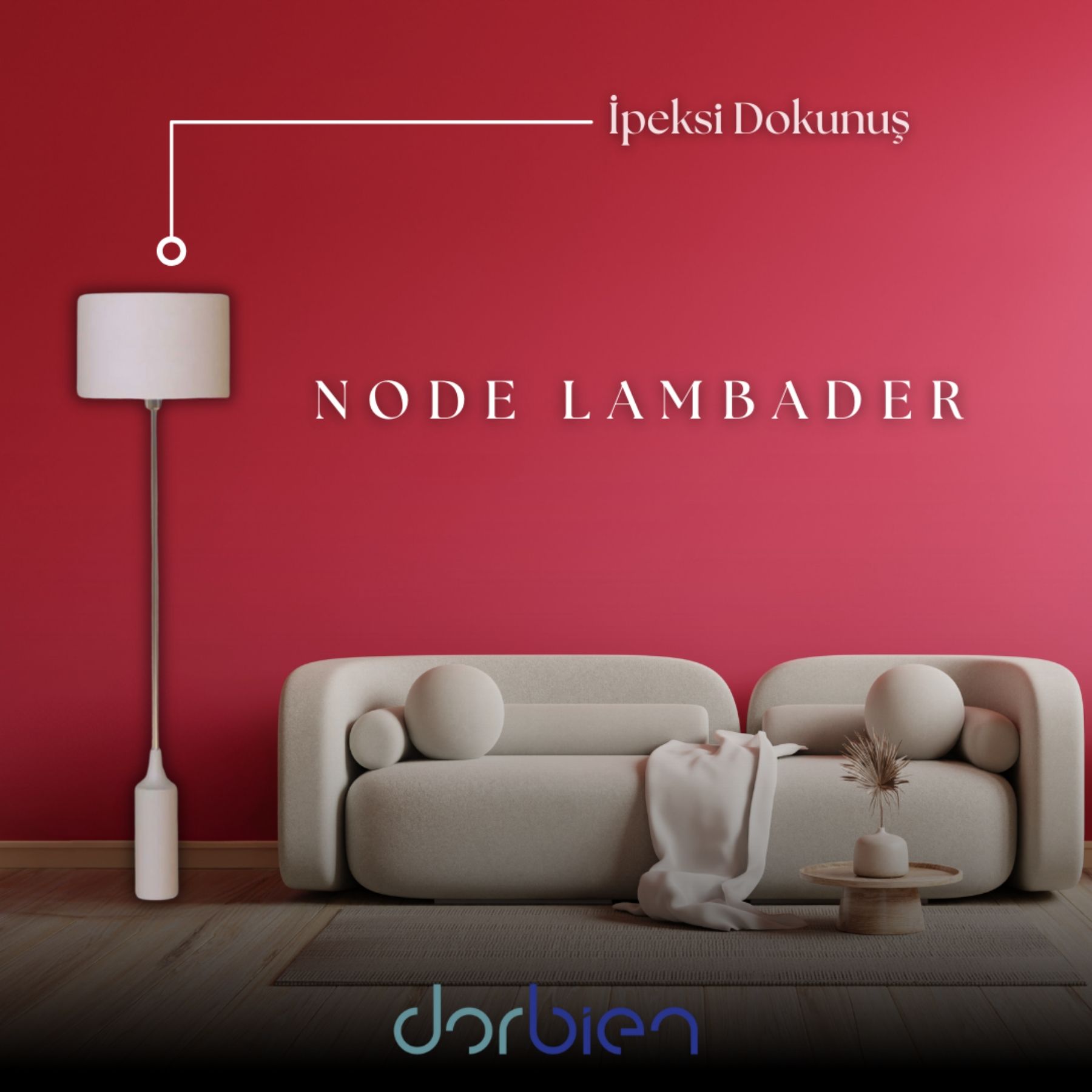 Node Lambader E14 6W 38cm Ahşap Krem Dorbien-LM-2549-16207