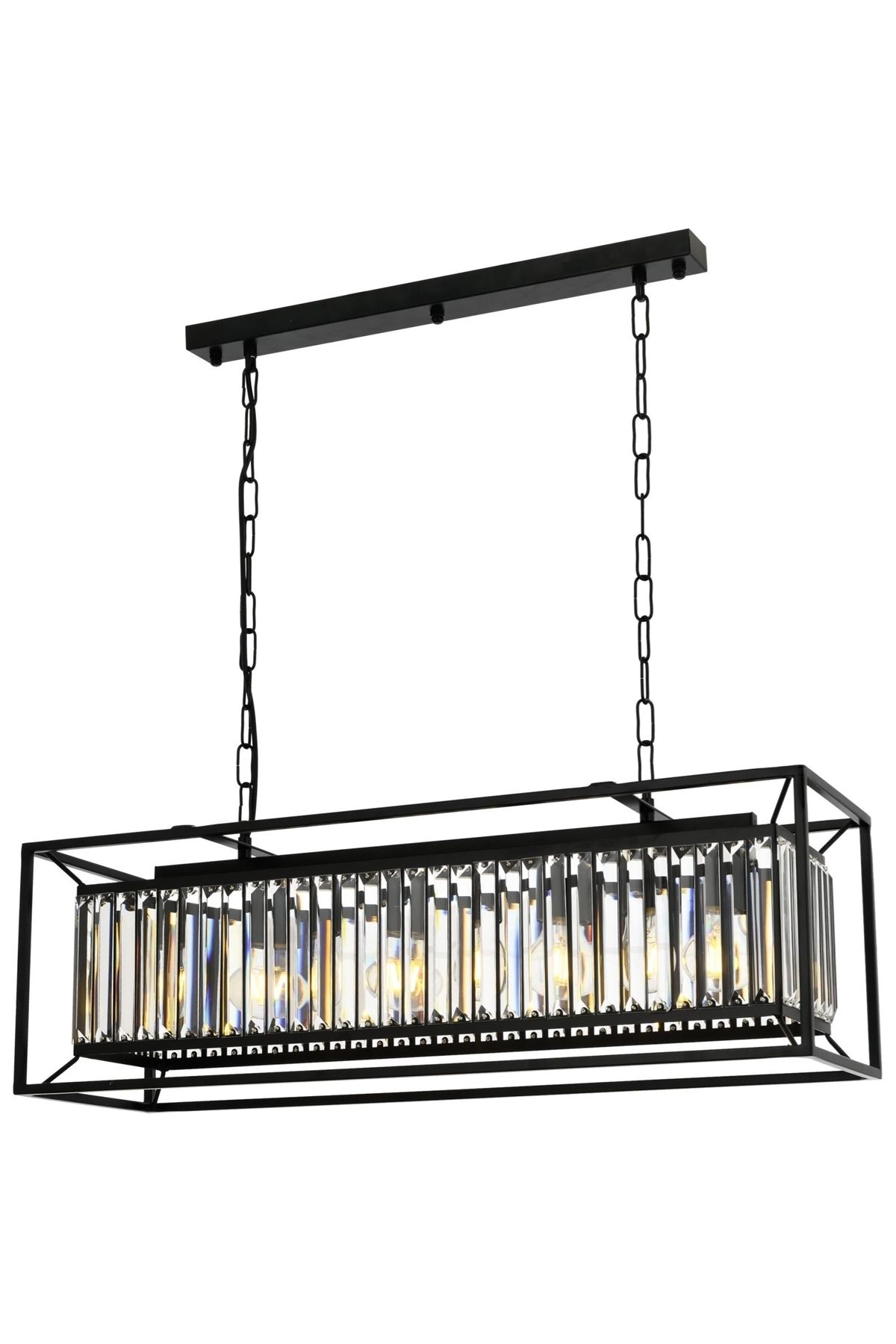 Arthur Modern Avize E27 48W 80x22cm Metal Siyah Avonni-AV-1667-4Y-BSY