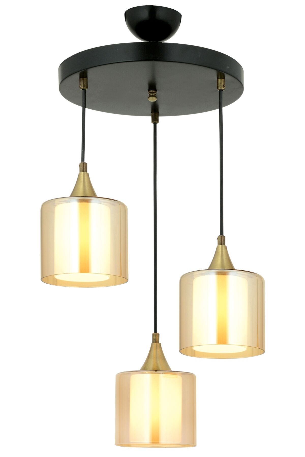 Selvi Modern Avize E27 36W 40cm Metal Siyah Dorbien-AV-65233-3T-BSY-B