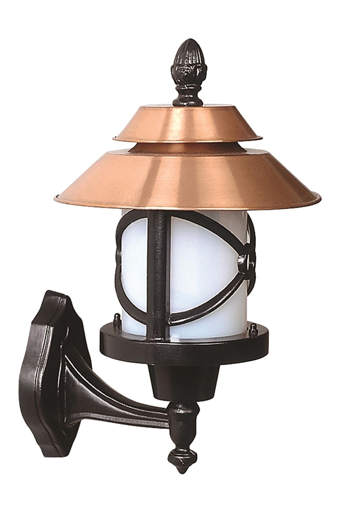 Bahçe Aplik E27 12W 33x30cm Alüminyum Kahverengi/Siyah Dorbien-BAP-68049-BKR-M3-OP