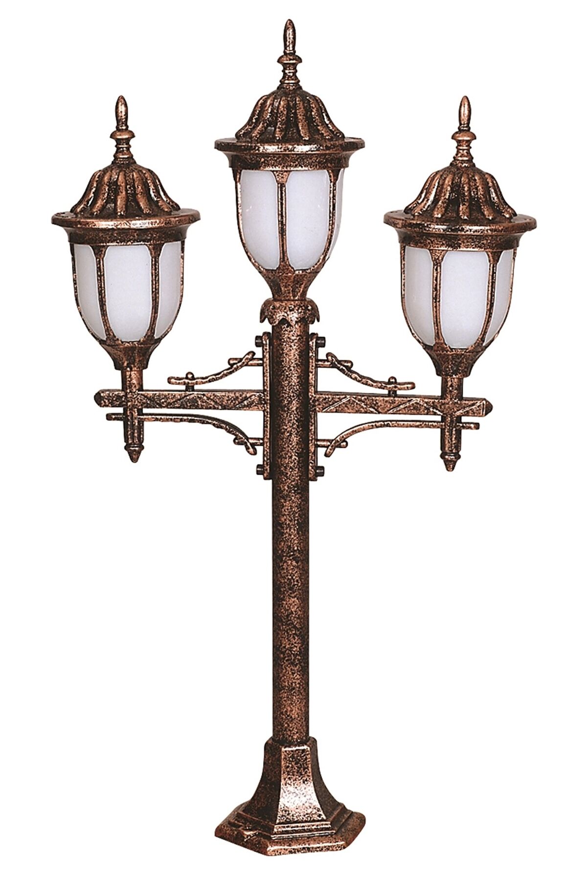 Bahçe Set Üstü Aydınlatma E27 36W 50cm Çelik Boru Kahverengi Dorbien-BSU-68177-3BKR