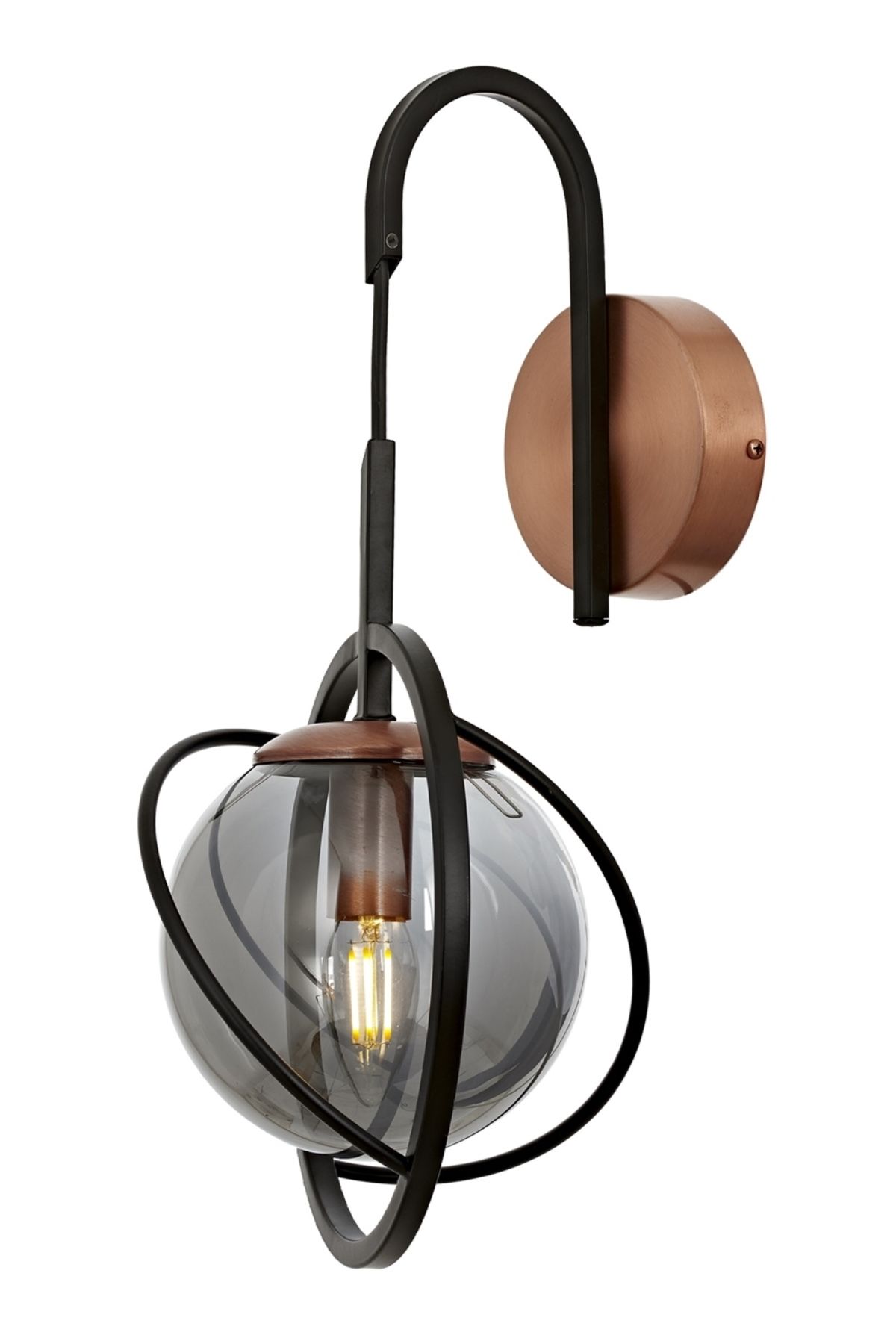 Rumple Aplik E14 6W 22x24cm Metal Siyah Avonni-AP-1850-1BSY