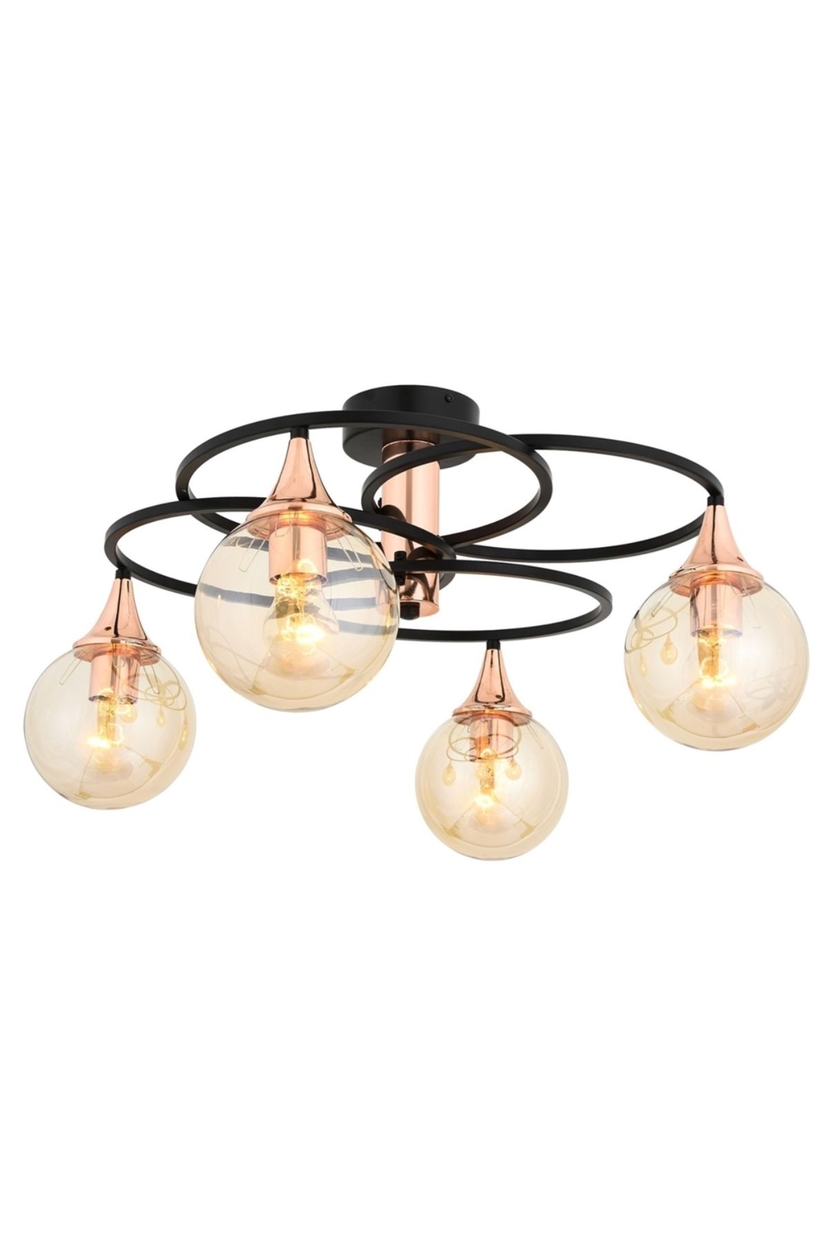 Kayık Modern Avize E27 48W 60cm Metal Siyah Avonni-AR-1661-4BSY