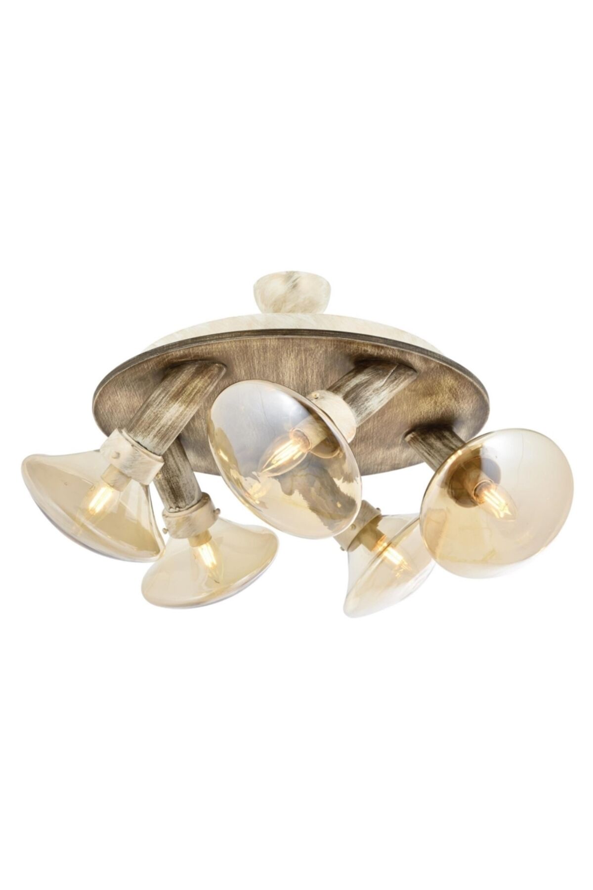 Mushroom Modern Avize E14 30W 50cm Metal Krem Patina Avonni-AR-1682-5CR