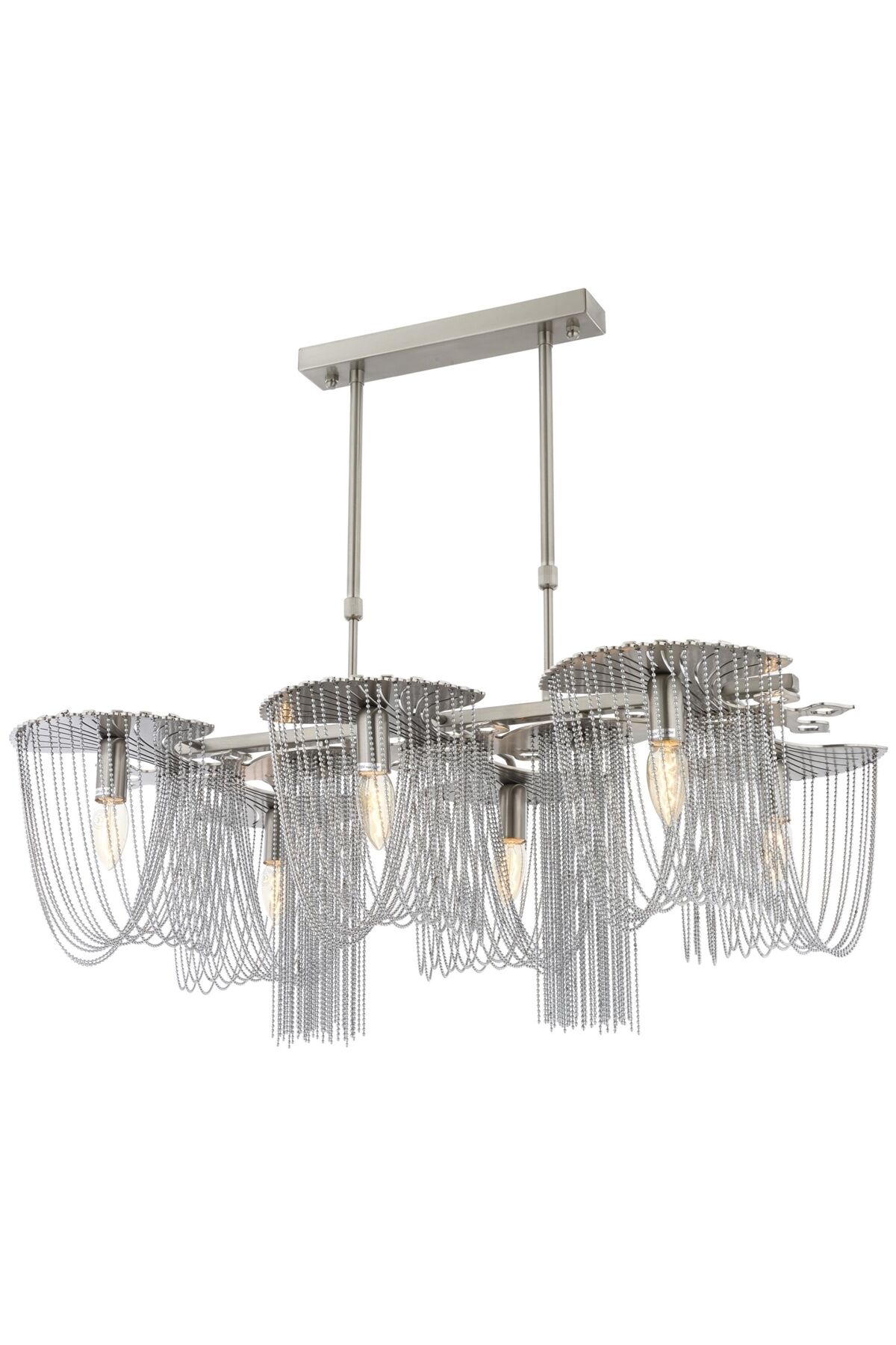 Fiona Klasik Avize E14 36W 80x50cm Metal Nikel Avonni-AV-1417-6N-YM
