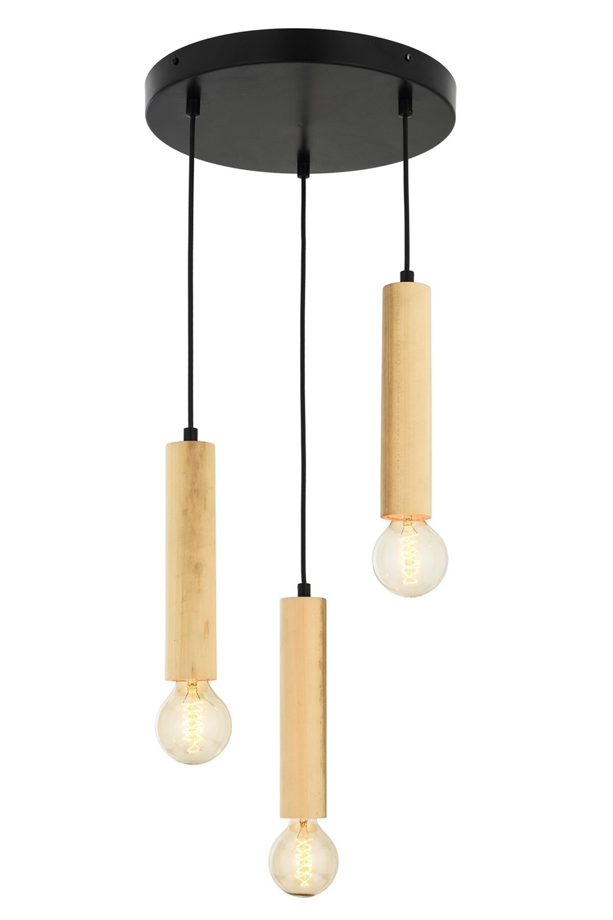Dantel Modern Avize E27 36W 35cm Ahşap Nikel Avonni-AV-1651-3NT
