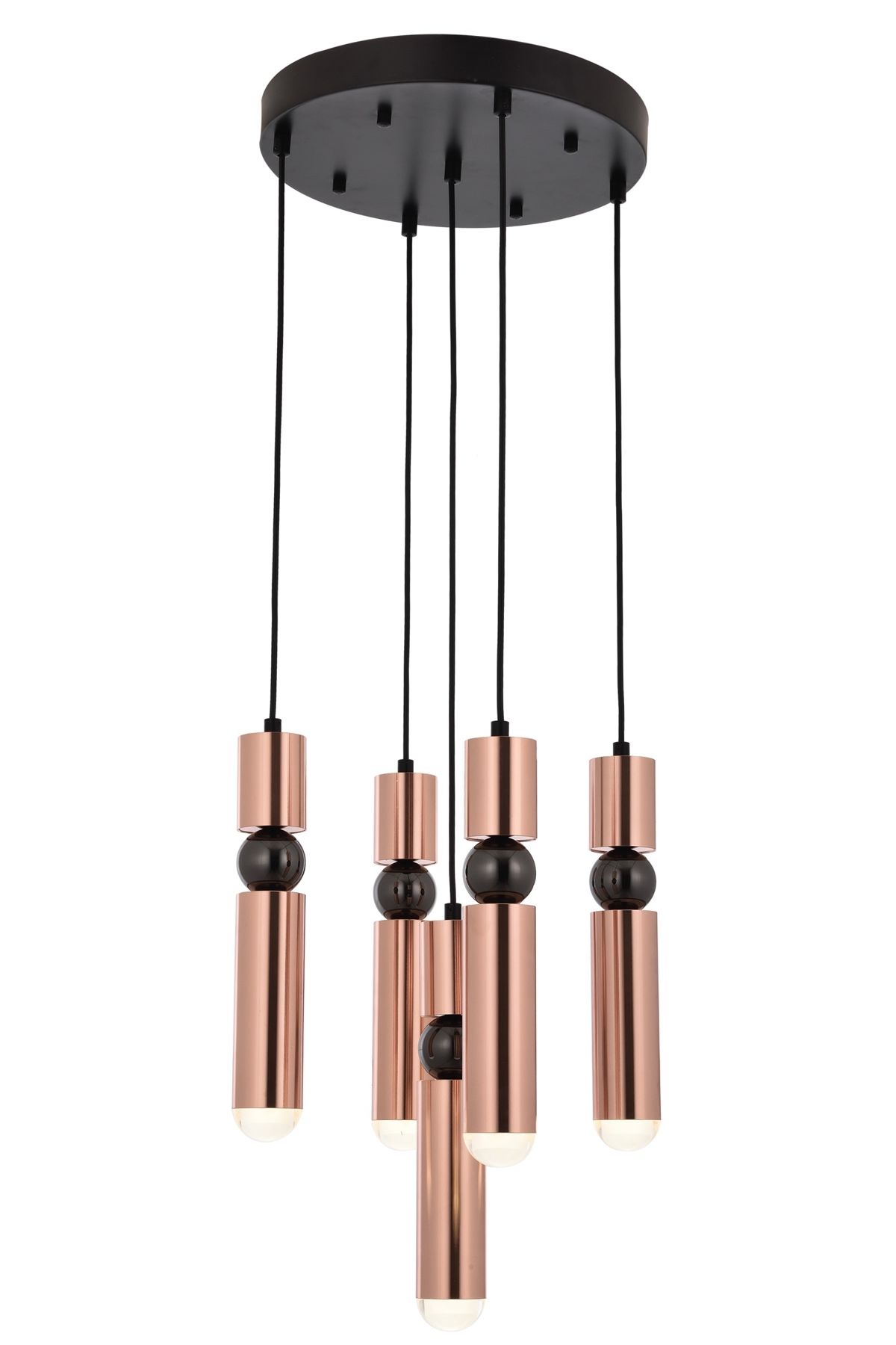 Spray Modern Avize LED 20W 40cm Metal Siyah Avonni-AV-1756-5T-BSY