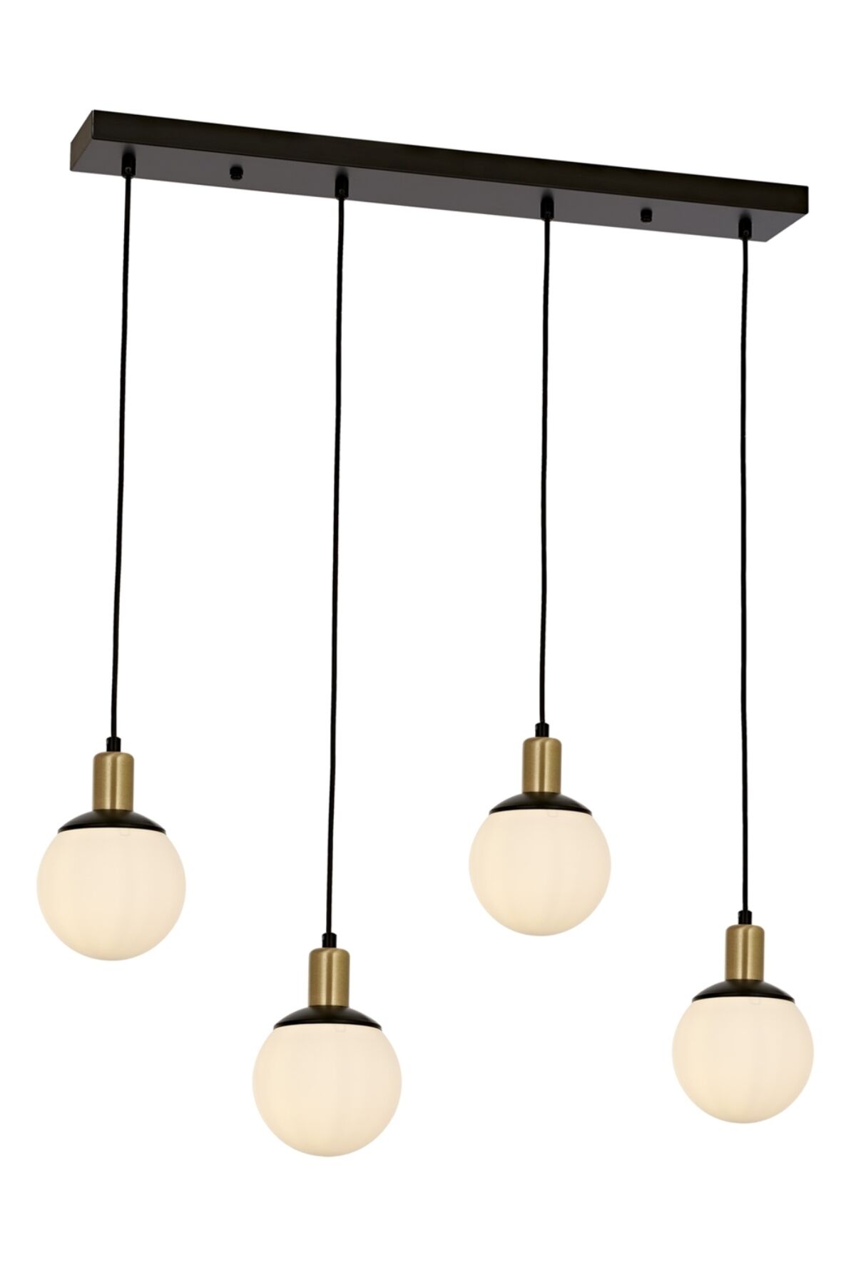 Cicada Modern Avize E27 48W 80x15cm Metal Siyah Avonni-AV-1838-4Y-BSY