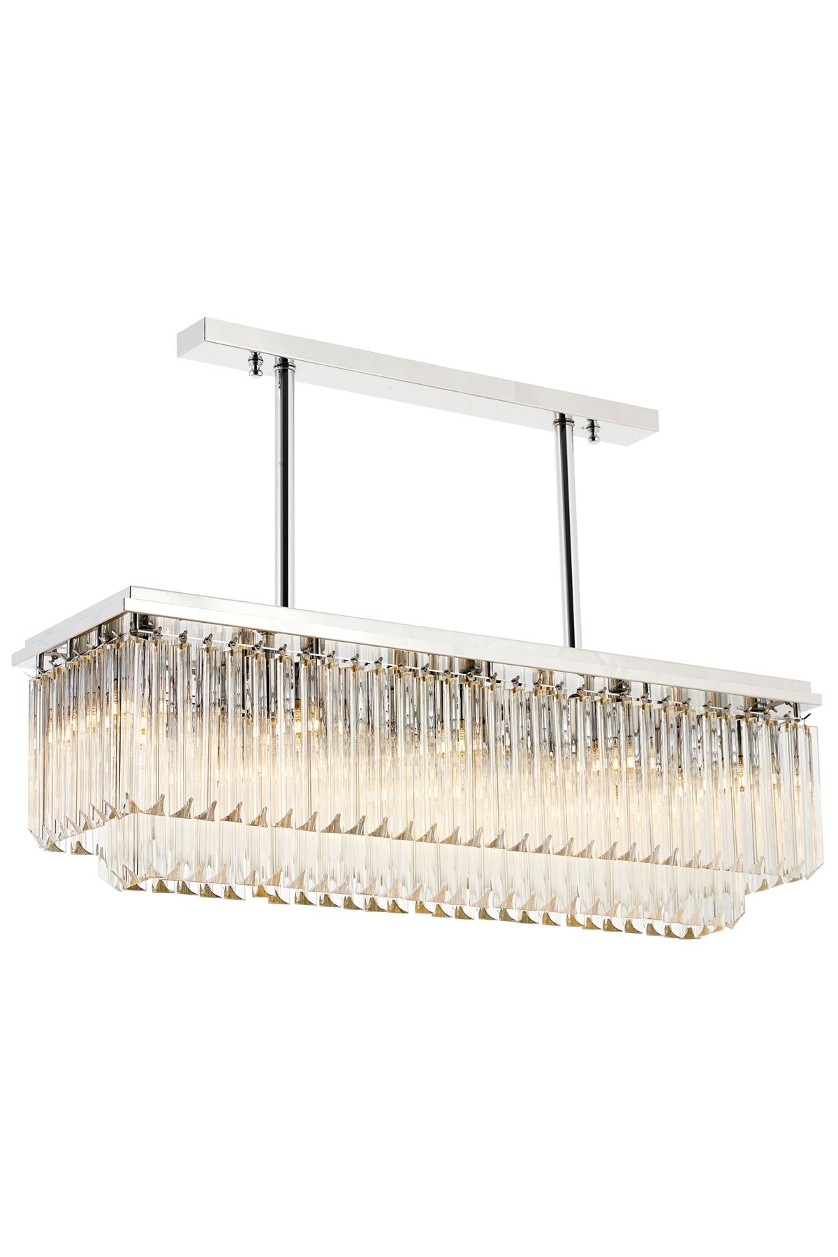 Elsa Klasik Avize E14 90W 100x30cm Metal Krom Avonni-AV-4302-K30X100