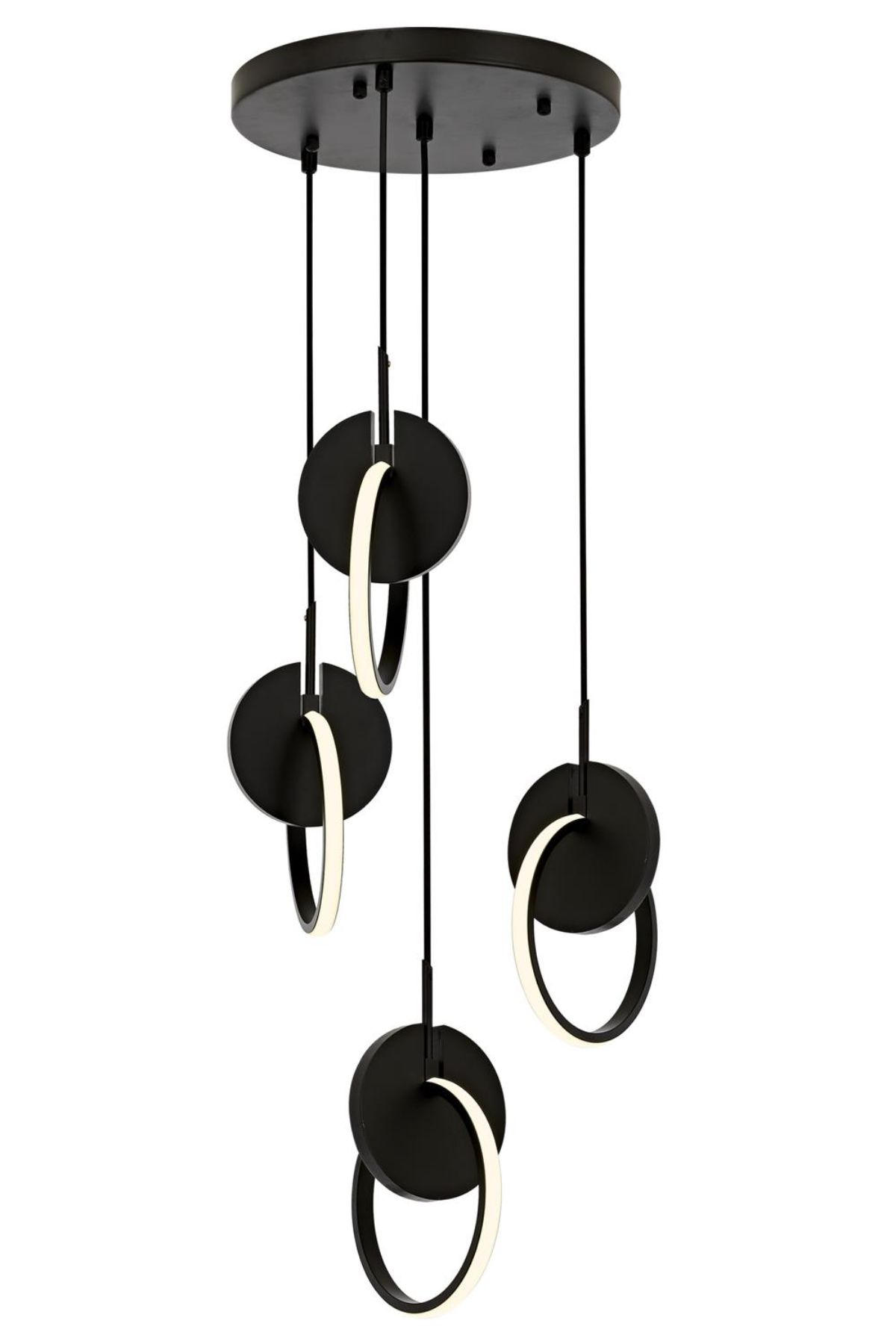 Hızma Modern Avize LED 3W 35cm Metal Siyah Avonni-AV-1874-4T-BSY