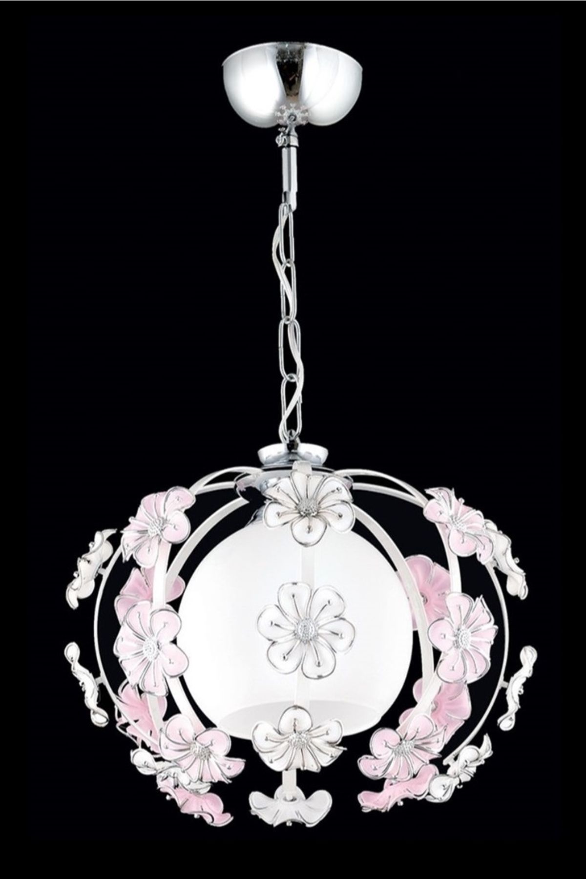 Kumtel Klasik Avize E27 12W 37cm Metal Beyaz Dorbien-AV-65120-1B