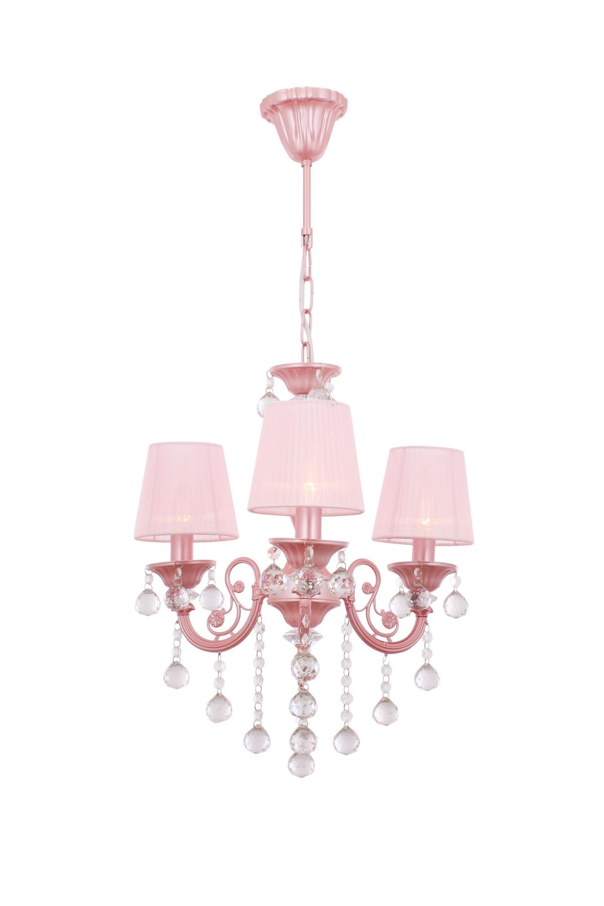 Salto Klasik Avize E14 18W 44cm Metal Pembe Avonni-AV-4173-3PM