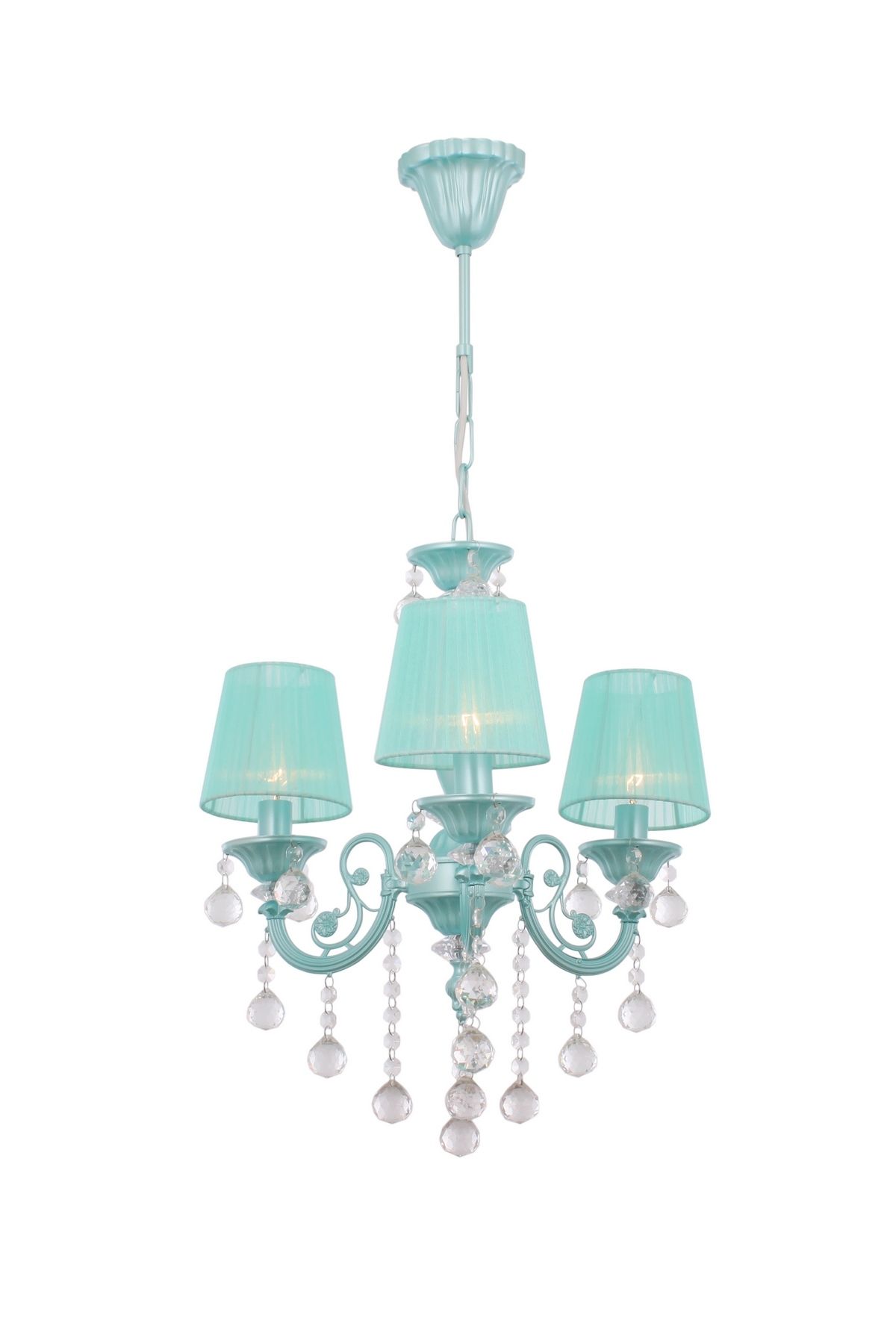 Salto Klasik Avize E14 18W 44cm Metal Turkuaz Avonni-AV-4173-3TK