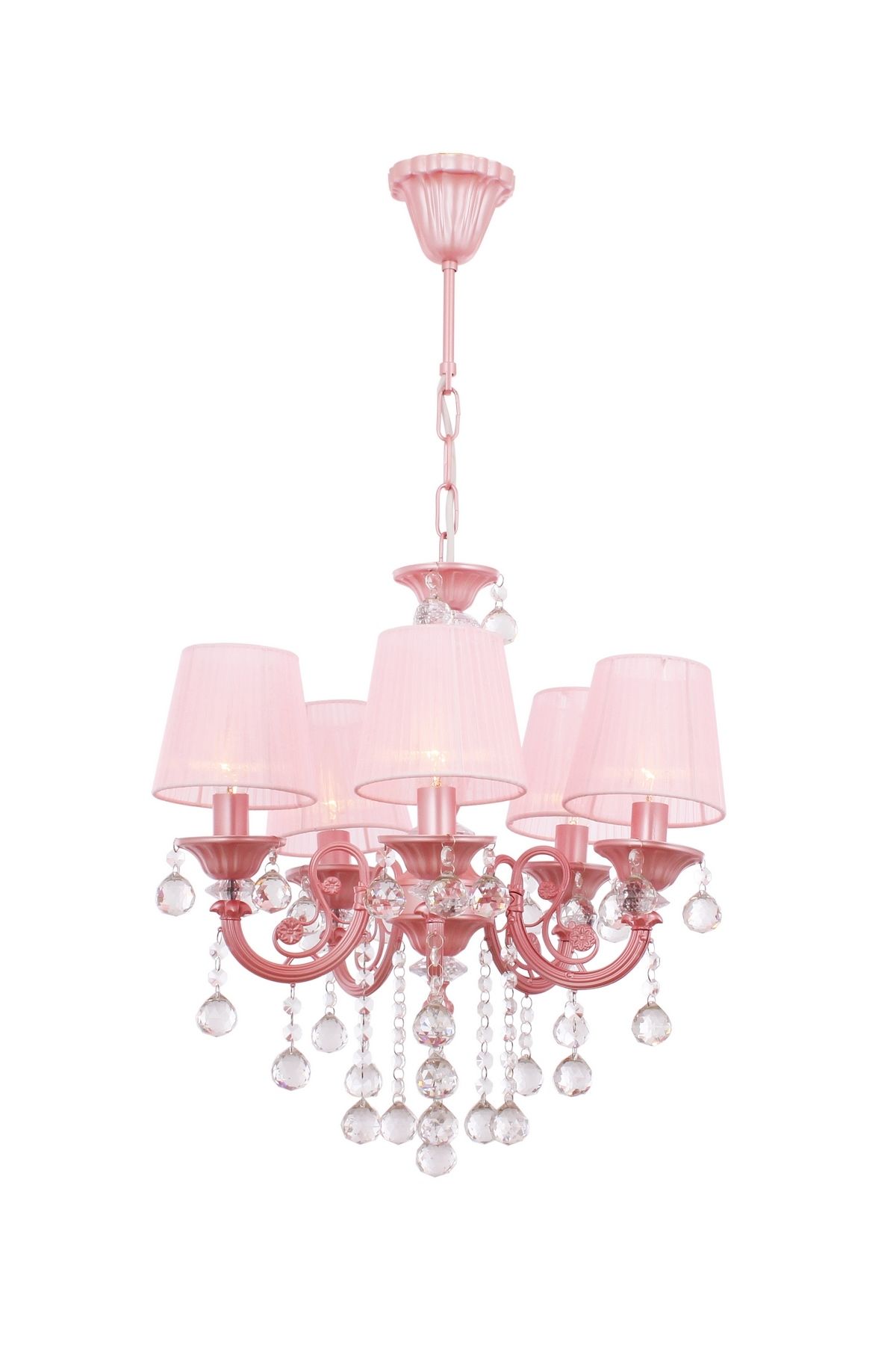 Salto Klasik Avize E14 30W 44cm Metal Pembe Avonni-AV-4173-5PM