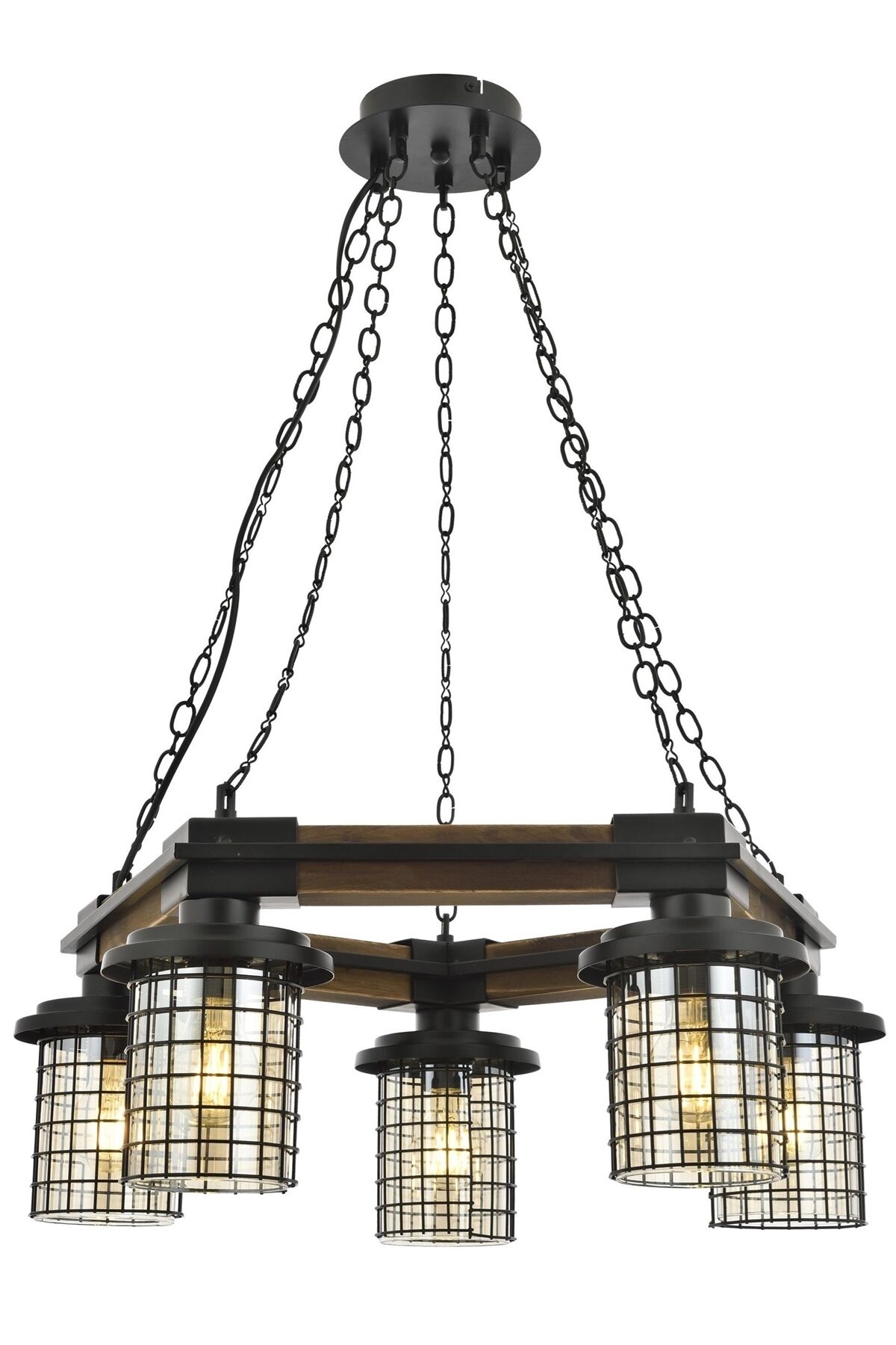 Sığınak Modern Avize E27 60W 50cm Metal Eskitme Avonni-AV-4216-5ET