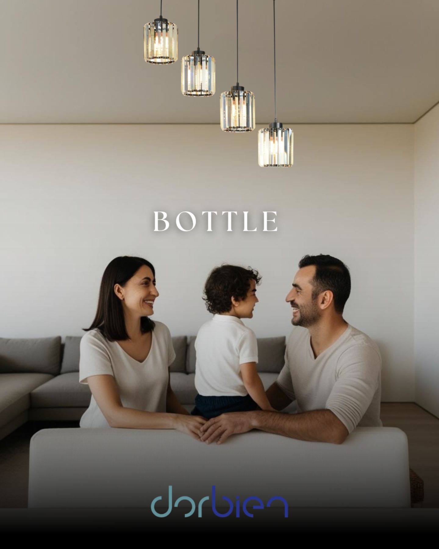 Bottle Modern Avize E27 48W 40x12cm Metal Siyah Dorbien-FZ-7383-4S-BSY