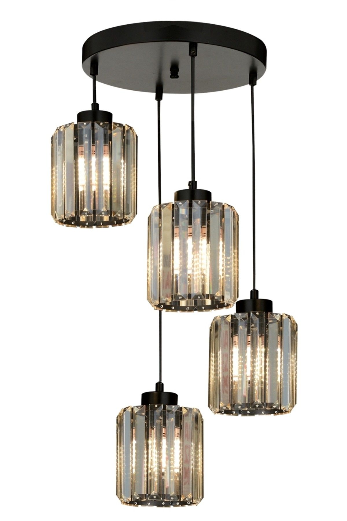 Bottle Modern Avize E27 48W 30cm Metal Siyah Dorbien-FZ-7383-4Y-BSY
