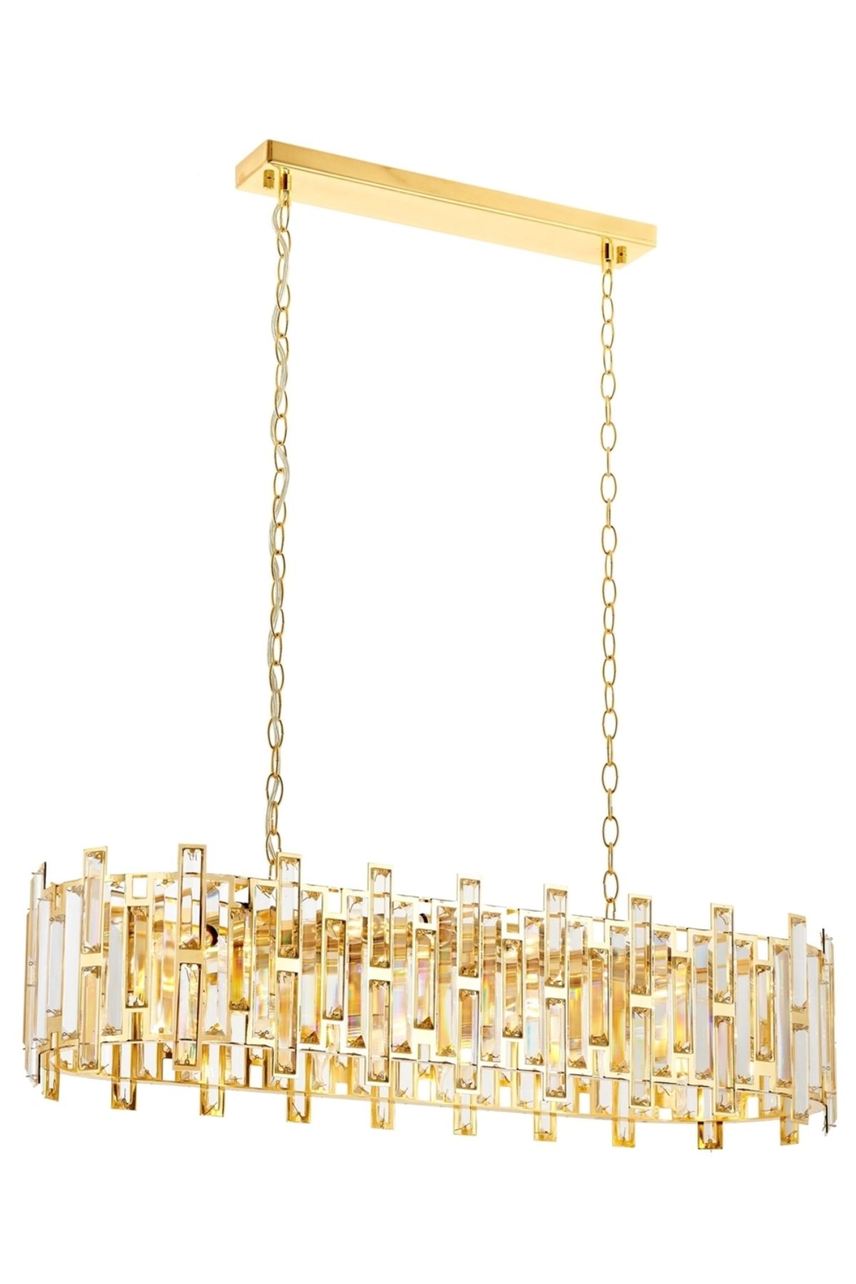 Collar Klasik Avize E14 78W 90x30cm Metal Sarı Avonni-AV-4307-S30X90