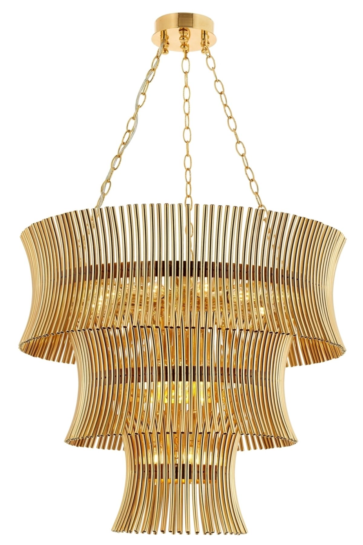 Ribs Modern Avize E14 126W 65cm Metal Sarı Avonni-AV-4313-S65