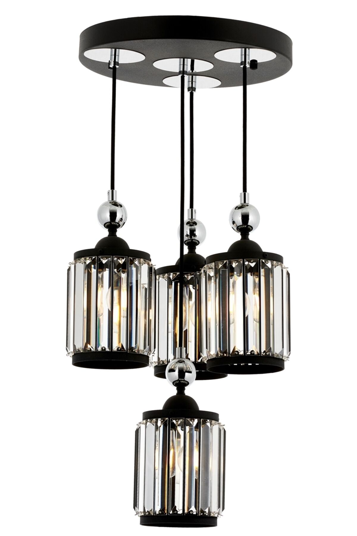 Birds Modern Avize E27 48W 35cm Metal Siyah Avonni-AV-4318-4T-BSY