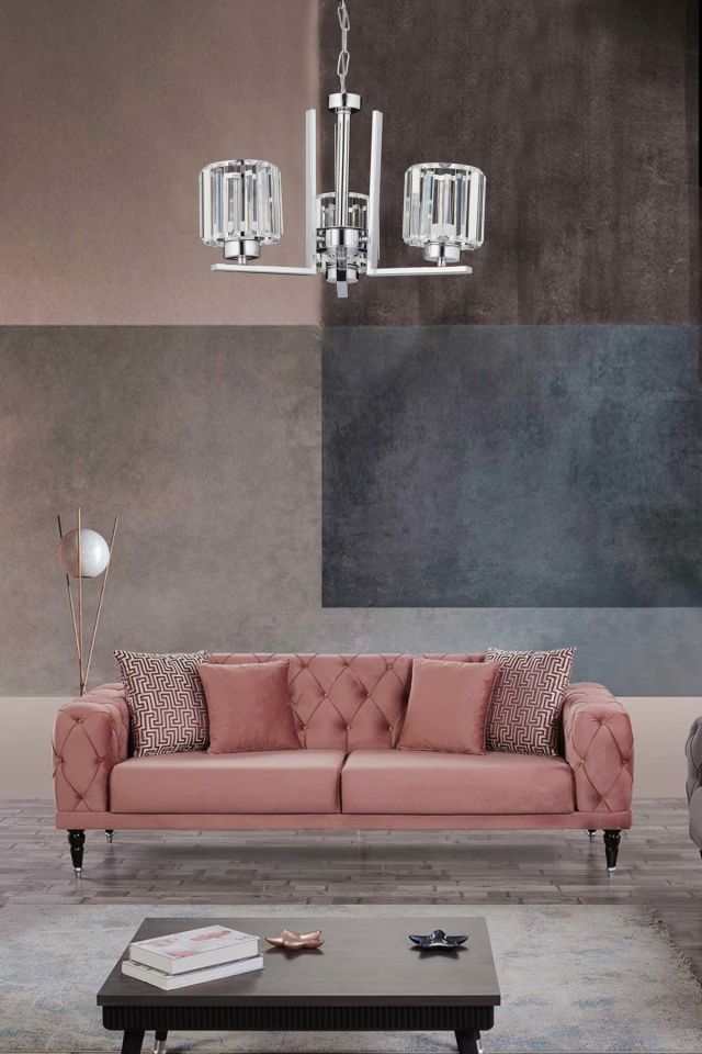 Kristal Modern Avize E27 36W 50cm Metal Krom Dorbien-FZ-7396-3K