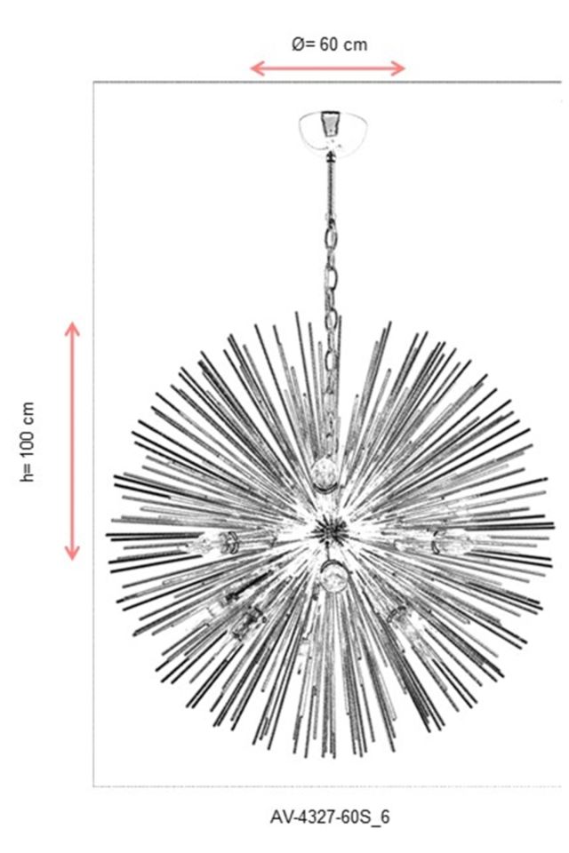 Sea Urchın Modern Avize E14 66W 60cm Metal Sarı Avonni-AV-4327-60S