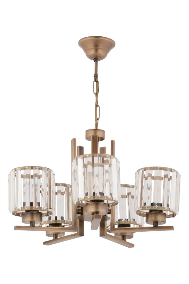 Kristal Modern Avize E27 60W 50cm Metal Eskitme Dorbien-FZ-7396-5E