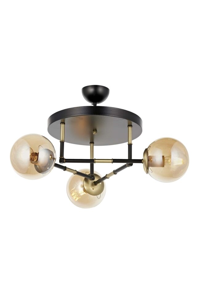 Derin Modern Avize E27 36W 40cm Metal Siyah Avonni-AV-4331-3T-BSY