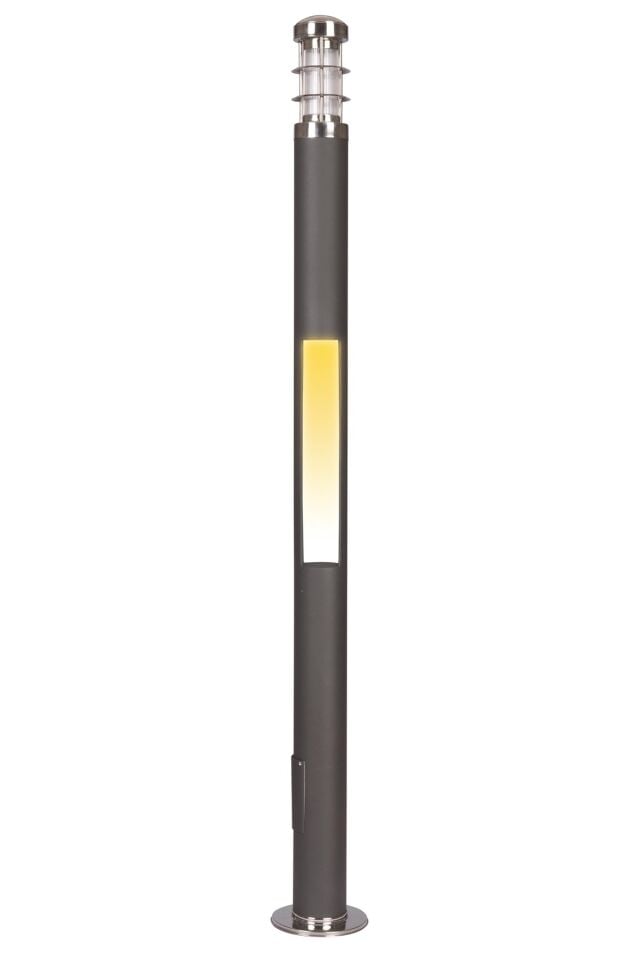 Bahçe Direkleri E27 12W 12cm Alüminyum Profil Gri/Siyah Dorbien-BDR-68240-BSY