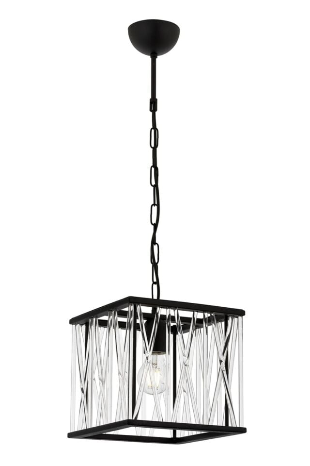 Icıcle Klasik Avize E27 12W 23x23cm Metal Siyah Avonni-AV-4341-BSY-K23