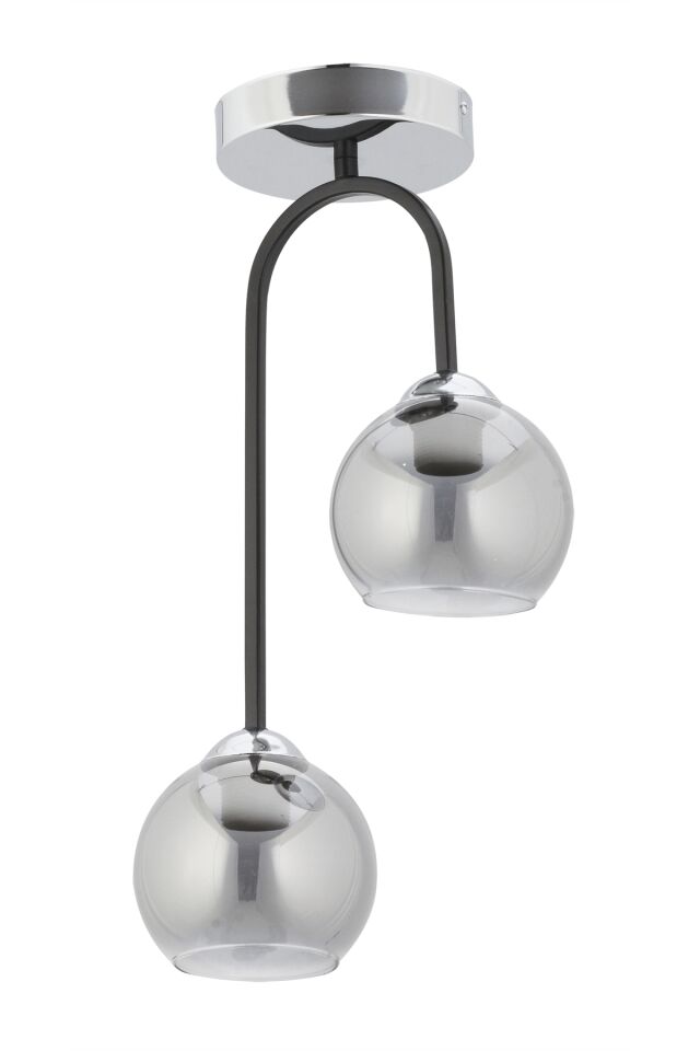 İmbalance Modern Avize E27 24W 27cm Metal Krom/Siyah Dorbien-FZ-7450-2K