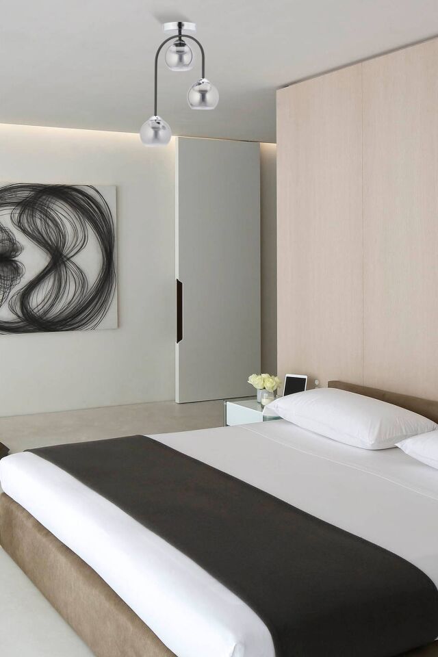 İmbalance Modern Avize E27 36W 35cm Metal Krom/Siyah Dorbien-FZ-7450-3K