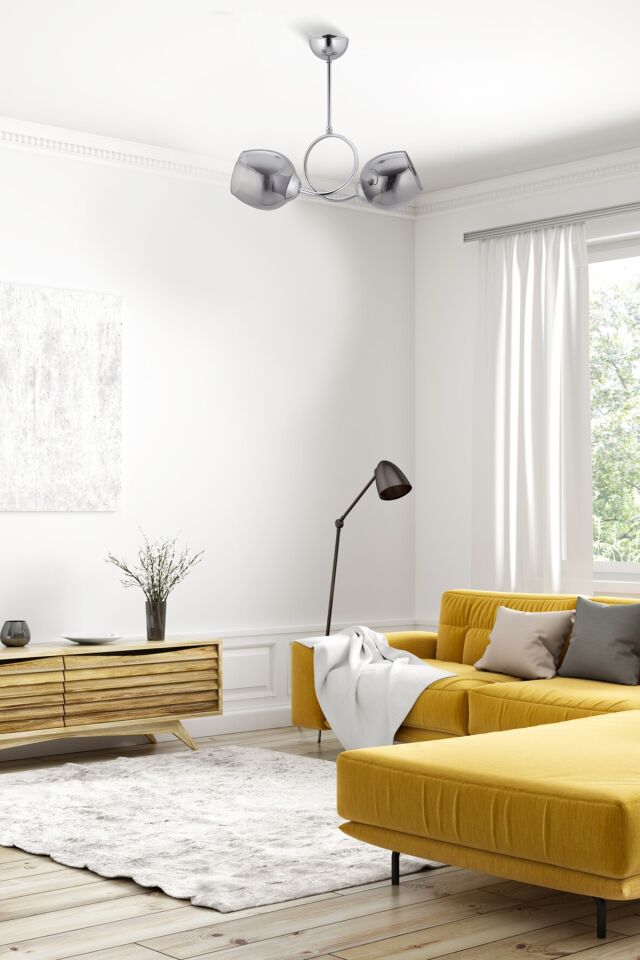 Zıt Modern Avize E27 24W 40cm Metal Krom/Siyah Dorbien-FZ-7451-2K