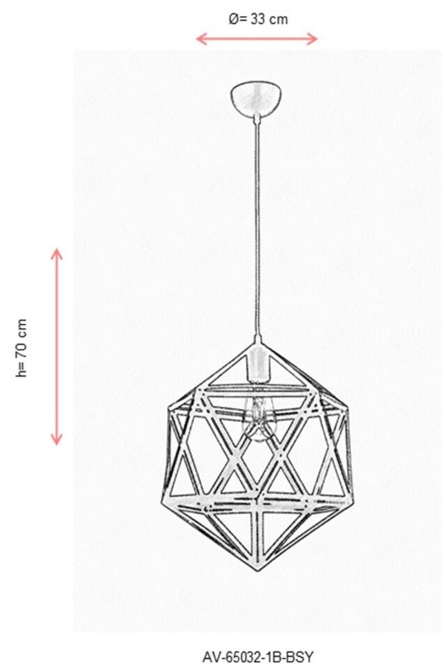 Astral Sarkıt E27 12W 33cm Metal Siyah Avonni-AV-65032-1B-BSY