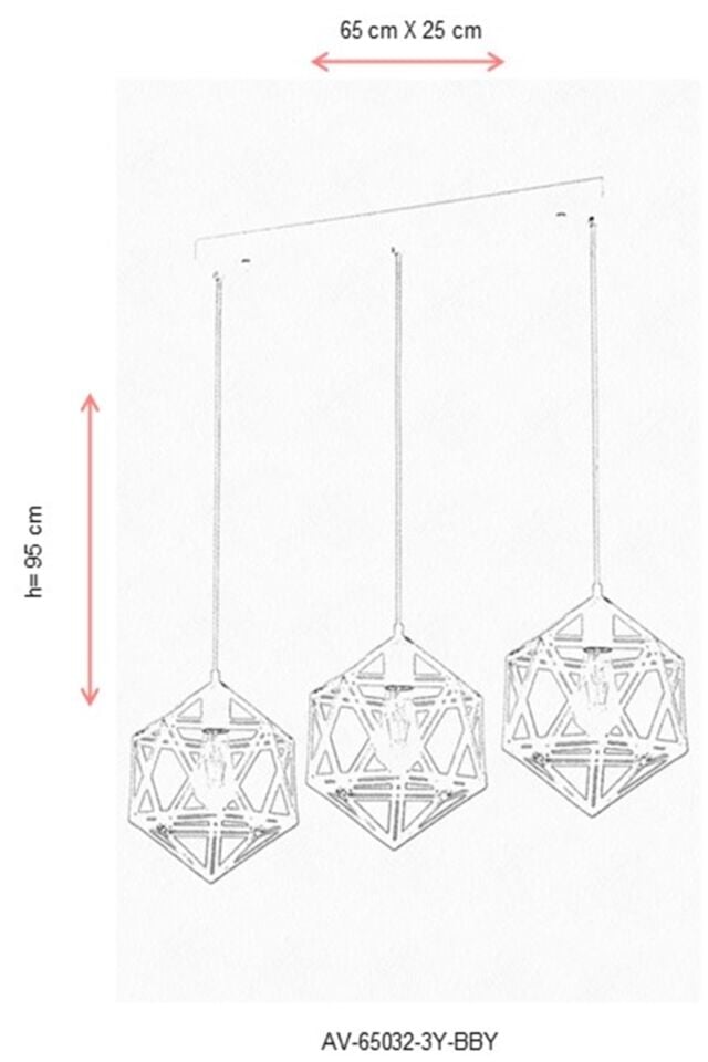 Astral Modern Avize E27 36W 65x25cm Metal Beyaz Avonni-AV-65032-3Y-BBY