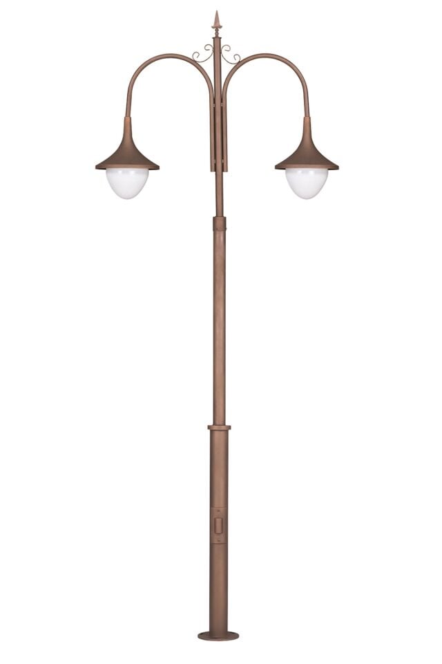 Bahçe Direkleri E27 24W 120cm Çelik Boru Kahverengi Dorbien-BDR-68280-2BKR-M1