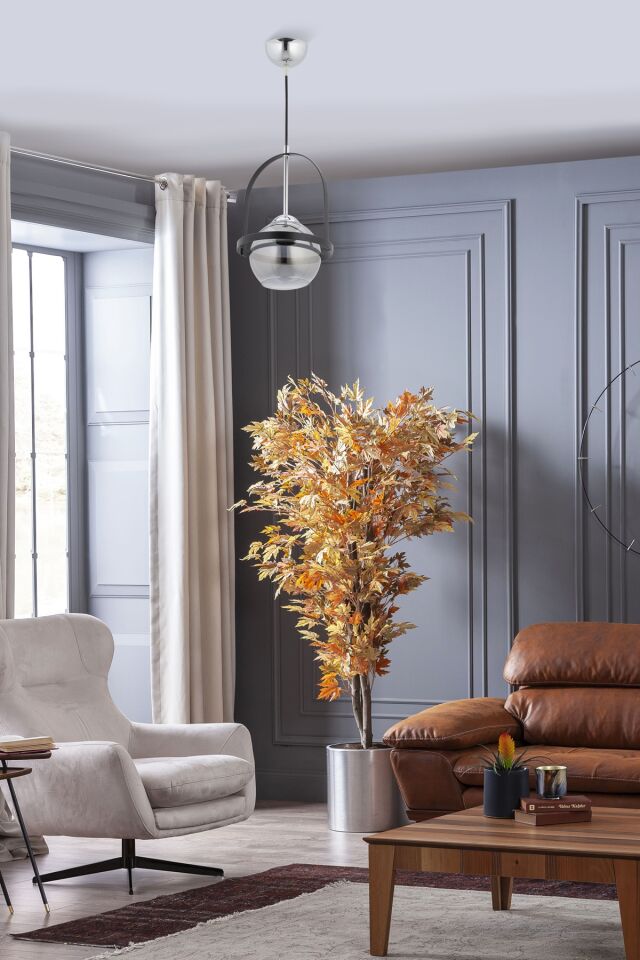 Kemer Modern Avize E27 12W 18cm Metal Krom Dorbien-FZ-7457-TK