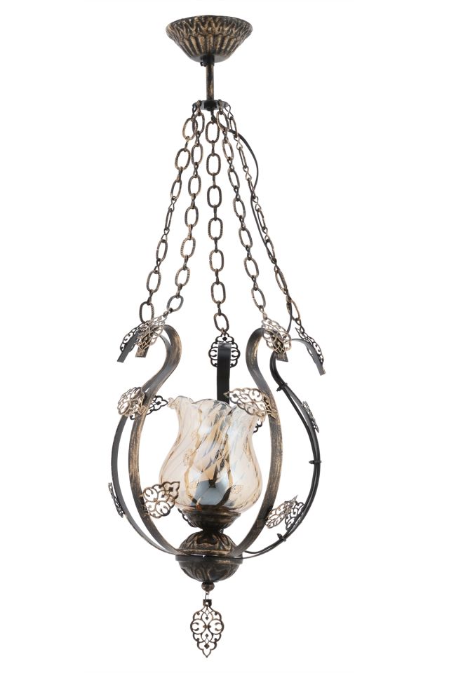 Kuğu Klasik Avize E27 12W 26cm Metal Eskitme Dorbien-FZ-7510-TE
